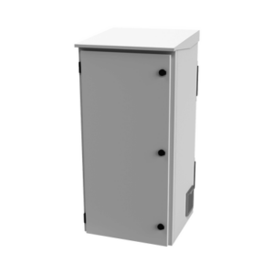 Gabinete de Exterior con Rack de 19″ de 24U con Ventiladores y Termostato, Se envía el Gabinete Armado (Montaje a poste o tor