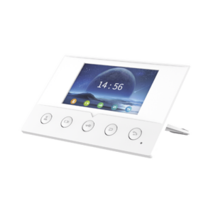 Monitor IP/SIP para interior, Wi-Fi, pantalla a color de 4.3″, audio de 2 vías, PoE, 8 interfaces de entrada de alarma. - FAN