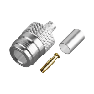 Conector N Hembra de Anillo Plegable para Cable PROFLEX ó Grupo P, Plata/ Oro/ Teflón. - RF INDUSTRIES,LTD