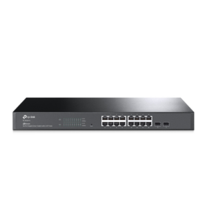 Switch Omada SDN Administrable / 16 puertos Gigabit y 2 puertos SFP / Funciones sFlow, QinQ y QoS / Administración centraliza