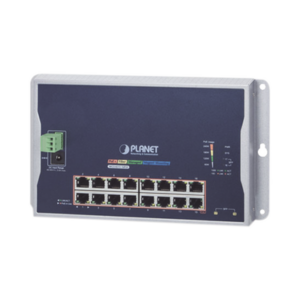 Switch Industrial Administrable Capa 2 de Pared,16 Puertos PoE 802.3at Gigabit y 2 Puertos SFP - PLANET