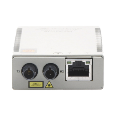 Convertidor de medios Fast Ethernet a fibra óptica, conector ST, multimodo (MMF), distancia hasta 2 km - ALLIED TELESIS