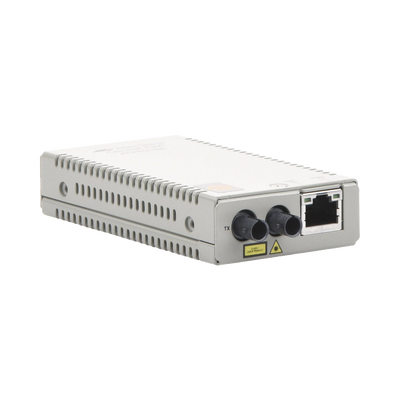 Convertidor de medios Fast Ethernet a fibra óptica, conector ST, multimodo (MMF), distancia hasta 2 km - ALLIED TELESIS