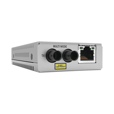 Convertidor de medios Fast Ethernet a fibra óptica, conector ST, multimodo (MMF), distancia hasta 2 km - ALLIED TELESIS