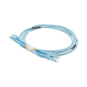 Jumper de Fibra Óptica Multimodo OM3 50/125 LC-LC OFNR (Riser), 2.0 mm, Dúplex, Aqua, 2 Metros (6.56 Pies) - LINKEDPRO BY EPC
