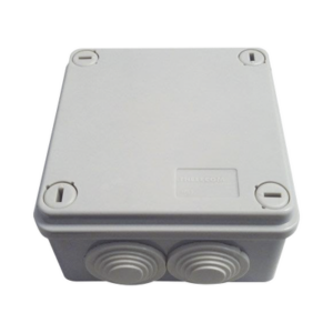 Caja Tipo Estanca IP55, con 6 Entradas, Tapa y Tornillo de Vuelta de 1/4, 100 x 100 x 50 mm (3.94 x 3.94 x 1.97 Pulgadas), Co