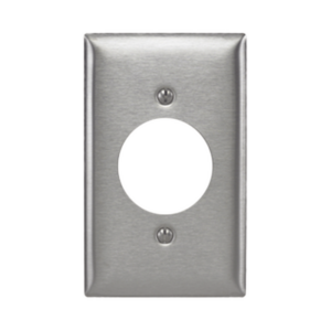 Placa para Receptaculo Sencillo 20 y 30 A de Media Vuelta/ 1.6″ (40 mm) / Acero Inoxidable. - RACO