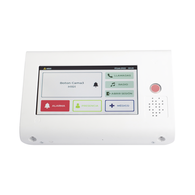 Terminal de Habitación IP para Hospitales / Lector RFID 125 KHz / Audio Bidireccional / SIP / PoE / Pantalla Táctil 7″ / Comp