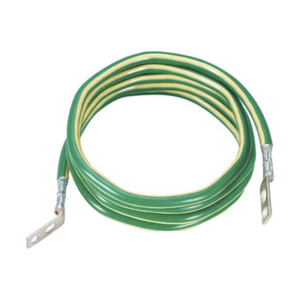 Jumper para Aterrizar Equipos, 6 AWG, con Terminal Doblada a 45 Grados, Para Conexión a Tierra y Terminal Recta Para Equipos,