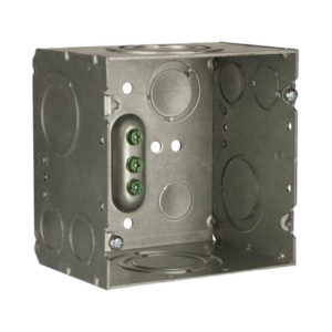Caja Cuadrada 4- 11/16″ x 4 11/16″/ Profundidad de 3-1/4″/ 2 Entradas 1″, 1 1/4″, 1 1/2″, 2″, 2 Entradas 1″-1 1/4″, 2 Entrada