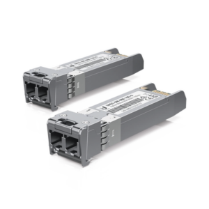 UFiber Módulo SFP+ 10G, transceptor MiniGibic MultiModo 10 Gbps, distancia 300m, conectores LC, paquete de 2 piezas - UBIQUIT