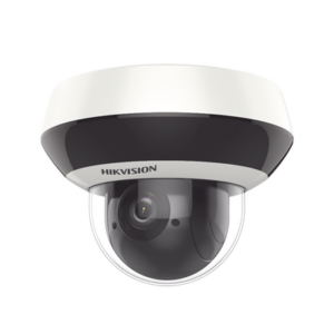 Mini Domo PTZ IP 4 Megapixel / 4X Zoom / H.265+ / 20 mts IR EXIR / WDR / PoE / IK10 /Exterior IP66 / DarkFighter / Micrófono 