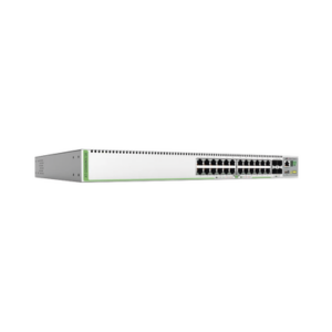 (GS980MX/28) Switch Stack L3, 24 puertos 10/100/1000-T, 4 Puertos SFP+ 10G, Fuente de poder fija - ALLIED TELESIS