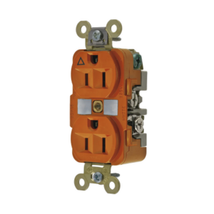 Contacto Dúplex Conexión a Tierra Aislada 15A 125V/ 2 Polos 3 Hilos/ Color Naranja/ Nema 5-15R/ Grado Industrial. - HUBBELL