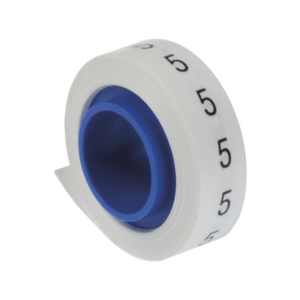 Rollo de Etiquetas Marcadoras, Pre-Impresos con el Número 5, de 2.4 Metros (7.87 Pies), Color Blanco - PANDUIT