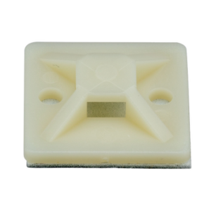Montaje-Sujetador Adhesivo STRONGHOLD de 4 Vías de 3/4″ x 3/4″ x 1/4″, Color Natural, Nylon 6.6 Retardante de Llamas V-2, Paq