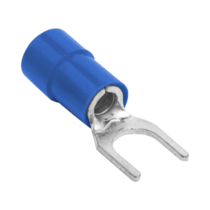 Terminal tipo horquilla ( espada ) aislada / 18 – 14 AWG / Azúl / Paquete de 25 piezas. - EPCOM POWERLINE