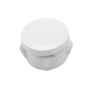 Caja Derivación-Conexión de Plástico Circular con 4 Glándulas de Goma (70 diámetro X 48 alto mm). Para Instalaciones Comercia