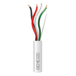 Bobina de 152 Metros (500 Pies) / Cable de Cobre / 4 x 18 AWG / Riser / Color Blanco / Para Aplicaciones de Alarmas de Intrus