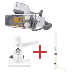 Kit de radio UM385 | mas antena marina de fibra de vidrio TX-5206-SYS y soporte para antena 4186 - UNIDEN