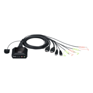 Conmutador KVM con cable HDMI 4K USB de 2 puertos con selector de puerto remoto | 4096×2160 @ 60Hz (4K DCI) | HDCP 2.2 | Jack