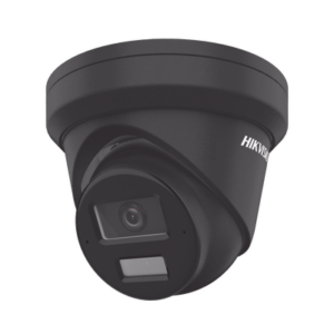 [Dual Light + 2 Micrófonos de Doble Matriz] Turret IP 4 Megapixel / Color Negro / Lente 2.8 mm / 30 mts Luz Blanca + 30 mts I