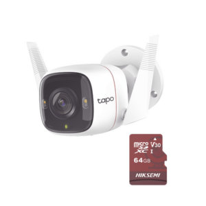 Kit de Cámara IP Wi-Fi / Incluye 1 Pieza Modelo TAPO-C320WS / Utiliza La App Tapo / 1 Memoria Micro SD Modelo Mod HS-TF-E1/64