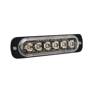 Luz Auxiliar de 6 LED, Ambar, Bisel Negro, Lente Transparente - SIGNALPRO