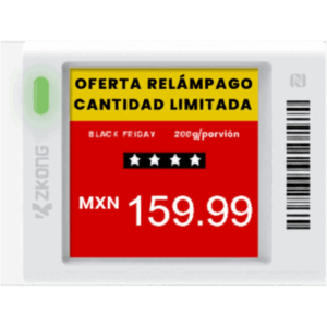 Etiqueta Electrónica de Estantería ESL 1.5″ / Pantalla EPD Gráfica Matriz de Puntos 152×152 píxeles / 4 Colores (Negro Blanco