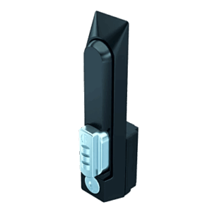 Chapa de Seguridad para Gabinete Con Combinación de 3 Dígitos / Control Llave Maestra / Acero Negro Texturizado / Dimensiones