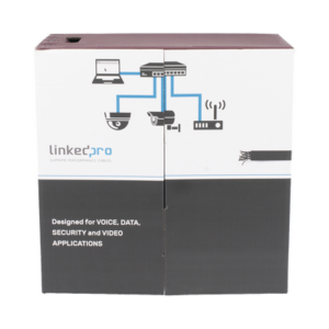 Bobina de Cable UTP 305 Metros (1000 Pies), Cat5e con Doble Forro, para Exterior, Climas Extremos, Color Negro - LINKEDPRO BY