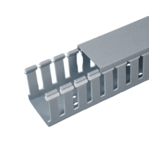 Canaleta Ranurada de PVC con Tapa, Tipo F, 32 mm de Ancho, 101.6 mm de Alto y 2 m de Largo, Color Gris - PANDUIT