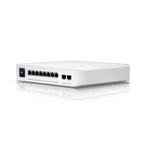 UniFi Switch Empresarial Capa 3 de 8 Puertos PoE 802.3af/at 2.5G + 2 Puertos 1/10G SFP+, 120W, Pantalla Informativa - UBIQUIT