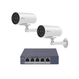 Kit de cámaras PoE Para Uso en Exterior / PoE Estandar Af / 2 piezas CS-H5/3MP/ 1 Pieza de Switch DS-3E1505P-EI/M / Vision No