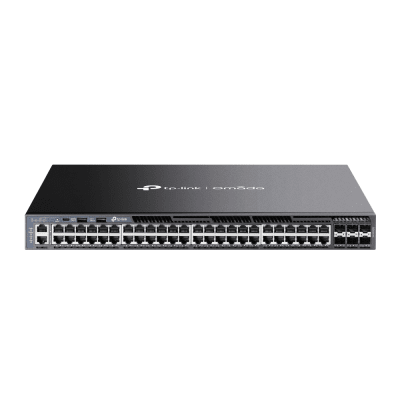 Switch Omada L3 SDN Administrable / 48 puertos Gigabit y 6 puertos SFP+ / Funciones RIP, VRRP, Servidor DHCP / Administración