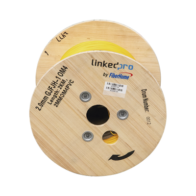 Fibra Óptica Multimodo OM4, 2 mm, Simplex, Tight Buffer, 900 micras, Color Amarillo - LINKEDPRO BY EPCOM