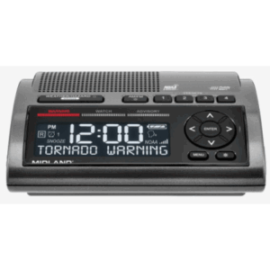 Radio de Alerta Meteorológica WR400 / 7 Canales NOAA y Environment Canada / Almacena 10 Alertas / Sirena de 85 dB / Reloj Dua