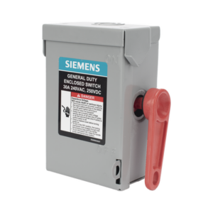 Interruptor de Seguridad GNF221A, 240Vca, 2 polos, 30 Amp, sin portafusibles, Nema 1. - SIEMENS