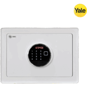 Caja Fuerte Hércules / Apertura Huella Dactilar, Código y Llave de Emergencia / Puerta de Acero 4 mm / 2 Bulones de Acero 20 mm / Pantalla LCD / Alarma de Contraseña Incorrecta / Luz Interna / Estante Desmontable / Incluye Accesorios