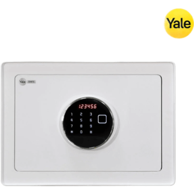 Caja Fuerte Hércules / Apertura Huella Dactilar, Código y Llave de Emergencia / Puerta de Acero 4 mm / 2 Bulones de Acero 20 mm / Pantalla LCD / Alarma de Contraseña Incorrecta / Luz Interna / Estante Desmontable / Incluye Accesorios