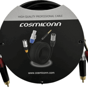 Cable 2 RCA x 2 RCA, conectores negros, con diferenciador de blanco y rojo (2x MT380-RD – 2x MT380-WH), length 2m - COSMICONN