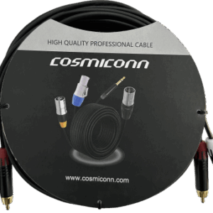 Cable 2 RCA x 2 RCA, conectores negros, con diferenciador de blanco y rojo (2x MT380-RD – 2x MT380-WH), length 5m - COSMICONN