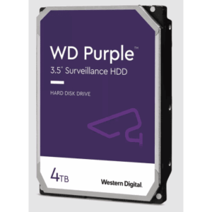 Disco Duro WD Purple Surveillance / 4TB / SATA 6Gb/s / 3.5″ / Tecnología AllFrame / 180TB año Workload / Soporte 64 Cámaras H