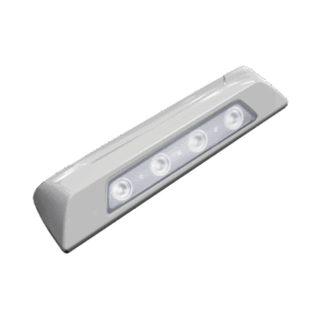 Luz de escena, 4 LED, bisel blanco, 12–24VCD, LED blanco y lente transparente - SIGNALPRO