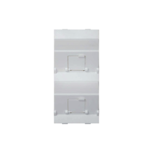 (S80BMD64/9) Placa Voz y Datos Inclinada con Guardapolvo y Adaptador Doble para RJ45 Keystone - SIMON