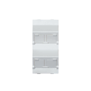 (S80CMD64/9) Placa Voz y Datos Inclinada con Guardapolvo y Adaptador Cuádruple para RJ45 Keystone - SIMON