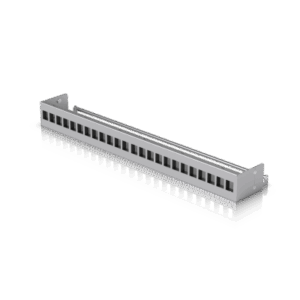 UACC Rack Patch Panel Blank 24 Puertos – Panel Patch Keystone 1U con Barra de Gestión de Cables y Estética Uniforme - UBIQUIT