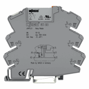 Módulo Relé 12V DC / 1 Inversor / 6A Corriente Permanente / Push-in CAGE CLAMP® / Indicador LED Amarillo / Aislamiento Reforz