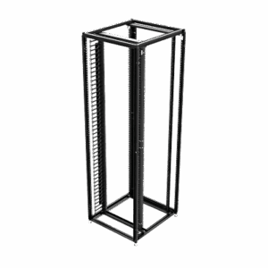Organizador Vertical de Cables Rack 45 UR / Acero Negro / Sección 95×208 mm / Capacidad 726 Cables / Fijación Flecha 1.75 pul