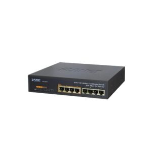 Switch no administrable PoE de 8 puertos 10/100 Mbps con 4 puertos PoE 802.3af - PLANET
